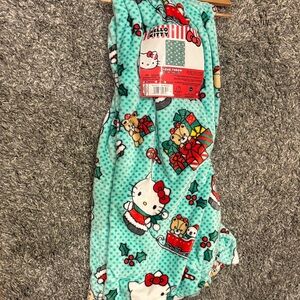 Hello Kitty Festive Fleece Blanket with Red and Green Accents